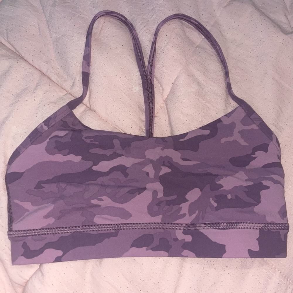 lululemon flow Y bra camo pink